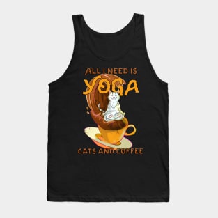 Yoga Catfulness and Coffee Tank Top